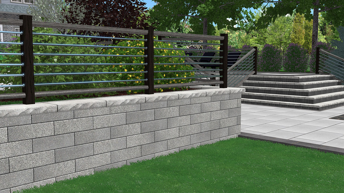 Completed retaining wall